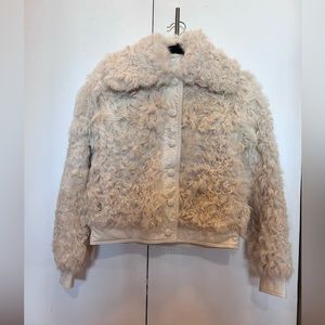 Tory Burch Cream Lamb Fur Jacket, XS